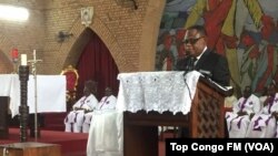 Le professeur Isidore Ndaywel du Comité laïc de coordination, Kinshasa, RDC, 16 mars 2018. (VOA/Top Congo FM)