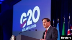 Wezîrê Derve Marco Rubio li dema civîna G20 li Atlantayê.