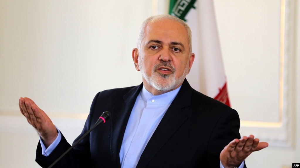 FILE - Iran's Foreign Minister Mohammad Javad Zarif gestures during a press conference in Tehran, Feb. 13, 2019.