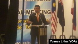 Menkopolhukam Wiranto dalam konferensi pers setelah pertemuan Sub Regional Meeting 6 negara di Manado (29/7).