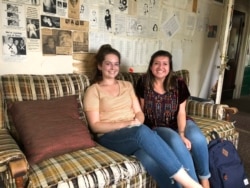 This September 13, 2019 photo shows Haley Robertson, editor-in-chief of the Daily Orange, left, and managing editor Catherine Leffert, in Syracuse, New York.