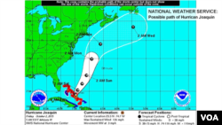 Path of Hurricane Joaquin, National Weather Service
