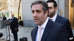 Michael Cohen, pengacara pribadi Presiden Trump (foto: ilustrasi). Trump mengakui "mengganti sepenuhnya" uang pengacara pribadinya, Michael Cohen untuk "pengeluaran" yang terjadi tahun 2016.