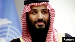 FILE - Saudi Arabia's Crown Prince Mohammed bin Salman is seen during a meeting at the United Nations headquarters New York, March 27, 2018.