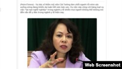 Bài viết kêu gọi Bộ trưởng Y tế Nguyễn thị Kim Tiến từ chức của PeroTimes