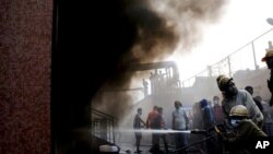 콜카타 시 병원 건물 화재 현장