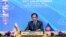 Quốc vương Brunei Hassanal Bolkiah phát biểu tại hội nghị của ASEAN, 28/10/2021.
