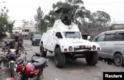 A United Nations Organization Stabilization Mission in the Democratic Republic of the Congo (MONUSCO) vehicle drives near their compound, in Goma, Jan. 30, 2025.