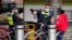 Victoria Police Protective Services Officers speak to a man on the first day of a five-day lockdown implemented in the state of Victoria in response to a coronavirus disease (COVID-19) outbreak in Melbourne, Australia, Feb. 13, 2021. 