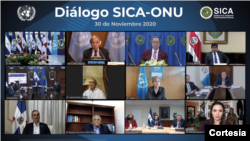 Imagen de los Jefes de Estado y de Gobierno de los países miembros del Sistema de la Integración Centroamericana (SICA), 30 de noviembre de 2020. Foto cortesía.