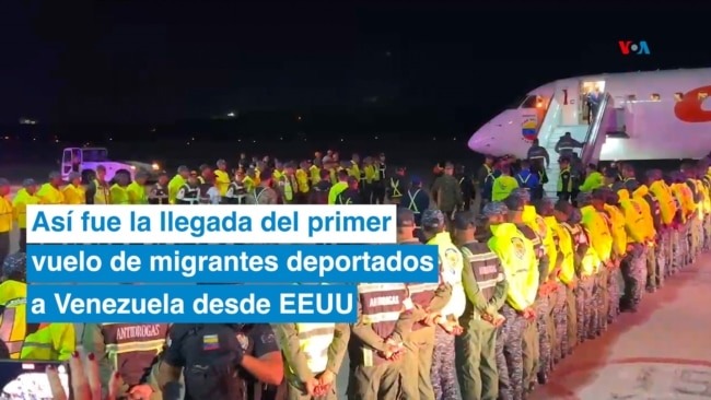 Llegada de primer vuelo de migrantes deportados desde EEUU a Venezuela