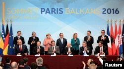 Leaders from the European Union and Balkan states meet during a western Balkans summit in Paris, July 4, 2016.