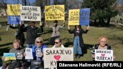 Protest protiv rata u Ukrajini, Sarajevo, 25. februara 2022.