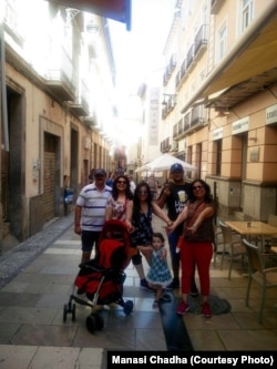Manasi Chadha (in center) holidaying in Granada, Spain with her family.