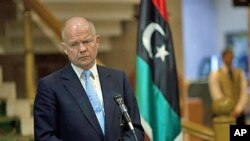 British Foreign Secretary William Hague listens to a question during a press conference in the rebel stronghold of Benghazi, Libya, May 4, 20 (file photo)