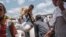 Distribution de nourriture organisée par le gouvernement Amhara près du village de Baker, à 50 km au sud-est de Humera, dans la région de Tigray en Ethiopie, le 11 juillet 2021.