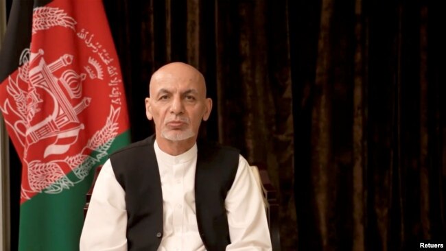 Ashraf Ghani duke folur nga Emiratet e Bashkuara Arabe