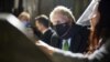 British Prime Minister Boris Johnson looks on during a visit at St. Sophia's Cathedral in Kyiv, Ukraine Feb. 1, 2022.