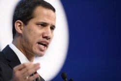 (FILES) In this file photo taken on January 23, 2020 Venezuelan opposition leader Juan Guaido addresses the World Economic Forum (WEF) annual meeting in Davos. - A new Venezuelan parliament will be sworn in on January 5, 2021 with the party of…