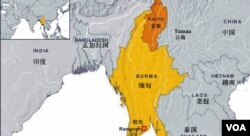 缅甸克钦邦位置图