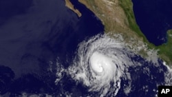 NASA image taken at 2 a.m. EDT shows Hurricane Bud. The U.S. National Hurricane Center says Hurricane Bud has formed off the southwestern coast of Mexico, May 24, 2012.