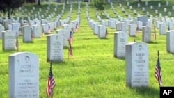 Grave sites at Arlington National Cemetery in Arlington, Virginia