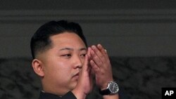Kim Jong Un attends massive military parade (file photo)