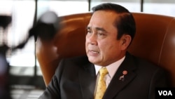 Thai PM Prayuth Chan-ocha speaks with VOA in New York, Sept. 29, 2015.