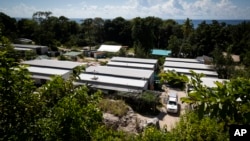 This Sept. 4, 2018, photo shows Nibok refugee settlement on Nauru. About 120 refugee children and teenagers are living on Nauru.