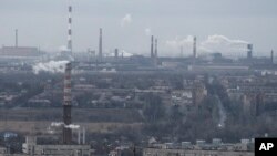 The Illich Iron & Steel Works factory in Mariupol, eastern Ukraine, Nov. 30, 2018. 