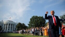 Presidenti Trump gjatë festimeve për 4 korrikun në oborrin e Shtëpisë së Bardhë
