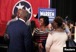 Supporters of Democratic 2020 U.S. presidential candidate and U.S. Senator Elizabeth Warren gather to hear her speak in Memphis, Tennessee, March 17, 2019.