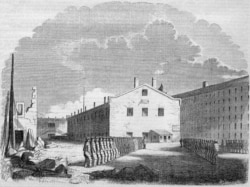Engraving, Sing Sing Prison in Ossining, New York, which opened in 1826.