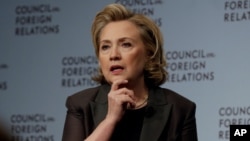 Hillary Clinton participates in a conversation about her career in government and her new book, "Hard Choices.," at the Council on Foreign Relations, in New York, June 12, 2014