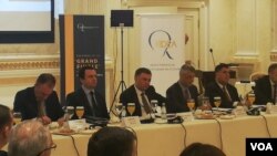 Predsednik Kosova Hašim Tači, na konferenciji "Glas naroda oko velikog finala između Kosova i Srbije"