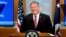 FILE - U.S. Secretary of State Mike Pompeo smiles during a news conference at the State Department, in Washington, U.S., April 29, 2020.