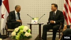 Los presidentes Barack Obama de Estados Unidos y Juan Carlos Varela de Panamá se reunieron en la capital del istmo. [Foto: Presidencia de Panamá]