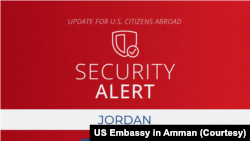 US embassy in Amman Jordan security alert 