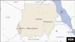 រូបផែនទីបង្ហាញពីរដ្ឋ Darfur ខាងលិច។ 