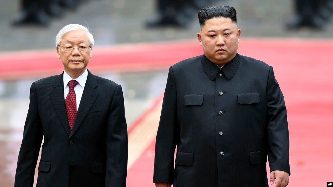 Ông Trọng tiếp Kim Jong-un tại Hà Nội ngày 1 tháng Ba, 2019.