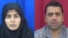 Iranian labor rights activists Sepideh Gholian and Esmail Bakhshi appear in a screen shot of an Islamic Republic of Iran Broadcasting documentary “Tarahi Soukhteh” (A Burnt Plot), broadcast Jan. 19, 2019.