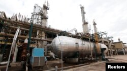 FILE - A general view shows an oil refinery in Zawia, 55km west of Tripoli, Libya.