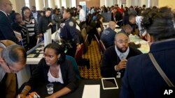 Job seekers attend the New York Department of Citywide Administrative Services (DCAS) 2016 job fair, Nov. 2, 2016, in New York. 