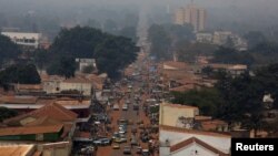 FILE - This general view shows Bangui, Central African Republic, on Feb. 16, 2016. Communication ministers from the Economic Community of Central African States, ECCAS, are meeting in the capital to discuss ways to stop hate speech.