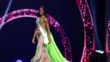 Chidimma Adetshina, representing Nigeria, walks on stage during the 73rd Miss Universe pageant in Mexico City, Nov. 16, 2024. 