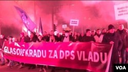 Protest protiv inicijative o izglasavanju nepovjerenja Vladi Crne Gore u Podgorici, 27. januara 2022.