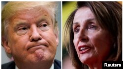 Perezida Donald Trump hamwe na Nacy Pelosi 