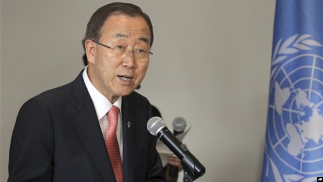 Sekjen PBB Ban Ki-moon menyerukan agar semua negara menghentikan pengiriman senjata ke Suriah yang hanya menambah penderitaan (foto: dok). 