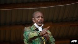 FILE: Guinea's ruling junta on November 3, 2022 ordered prosecutors to take legal action against former president Alpha Conde, whom it overthrew in a 2021 coup, and more than 180 other officials and ex-ministers, notably for alleged corruption. 