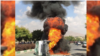 اعتراضات سراسری ایران، آتش گرفتن ماشین نیروی انتظامی، پنج‌شنبه ۱۲ آبان ۱۴۰۱